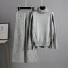 Autumn and winter new lazy style loose turtleneck sweater set women's fashionable wide-leg pants two-piece set women's