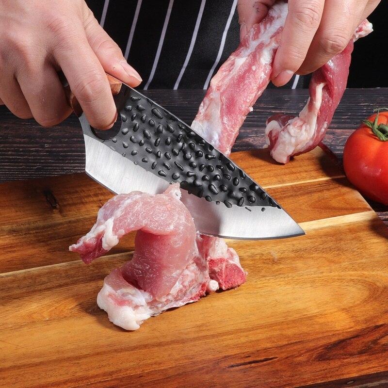 Hand-forged High Carbon Steel Chef's Knife Boning Knife Fillet Knife Meat Cleaver Ring Butcher Knife