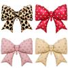 4pcs 38 Inch Love Leopard Printed Bow Aluminum Film Balloon Pink Red Bow Birthday Wedding  Mother's Day Shower Gils Photo Props