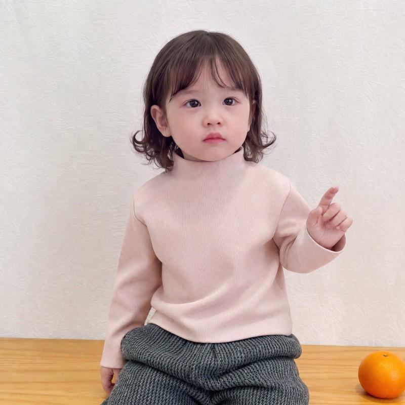 Kids Thermal Long Sleeve Base Layer Top Soft Brushed Fabric Solid Color Crew Neck Winter