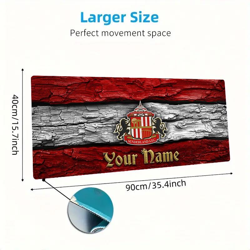 Sunderland A.F Custom Name Large Size Mouse Pad Large Gaming Table Cushion Non-slip Laptop Tablet Big Mousepad XXL Mat Mini PC Playmat With Lock Edge