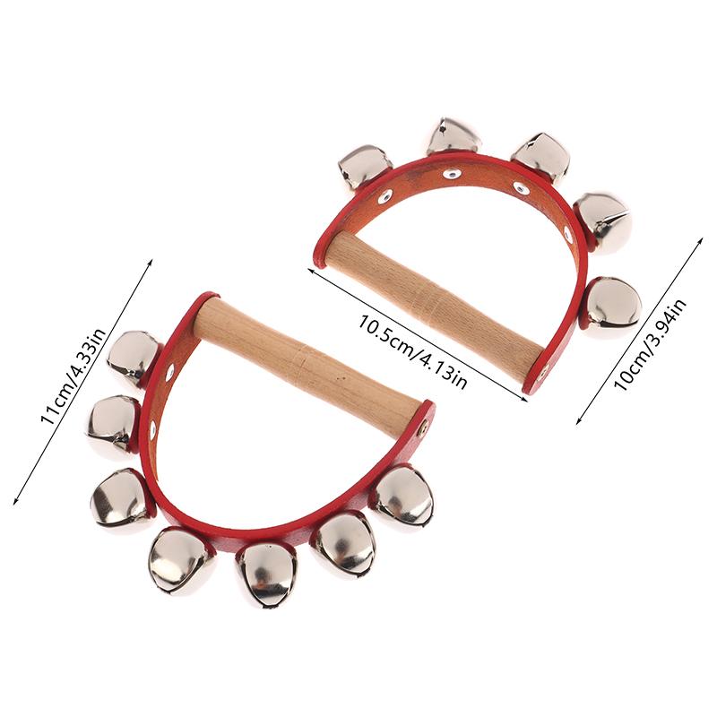 Handbell Hand Bells With 5Pcs/7Pcs Jingle Bells Wood Handle Musical Instrument Bell Toy Gift For School Music Class Home Daycare