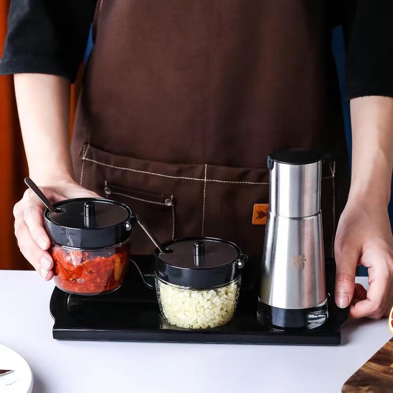Melang Commercial Glass Seasoning Bottle and Jar Set