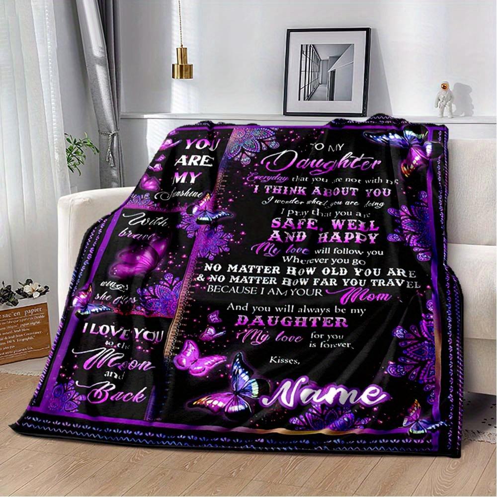 Butterfly For My Daughter Customize Your Name Blanket Used For Chair Office Sofa Bed Camping Soft And Warm Giving Friends And Relatives Birthday