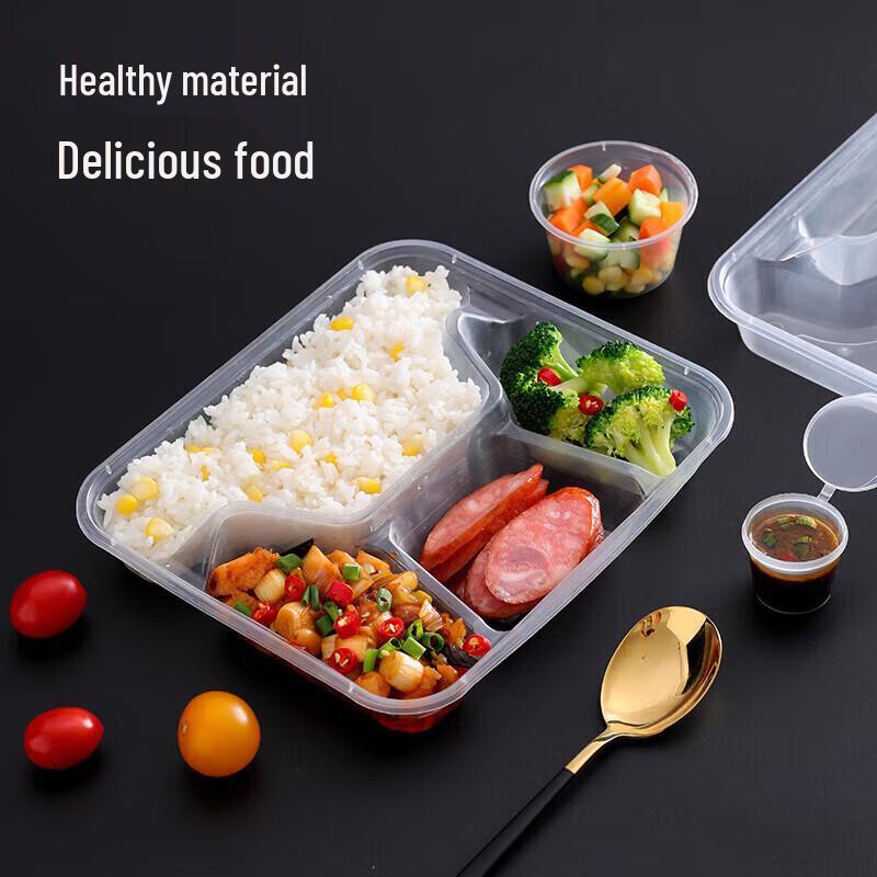 

Disposable 4-Compartment Plastic Meal Prep Containers