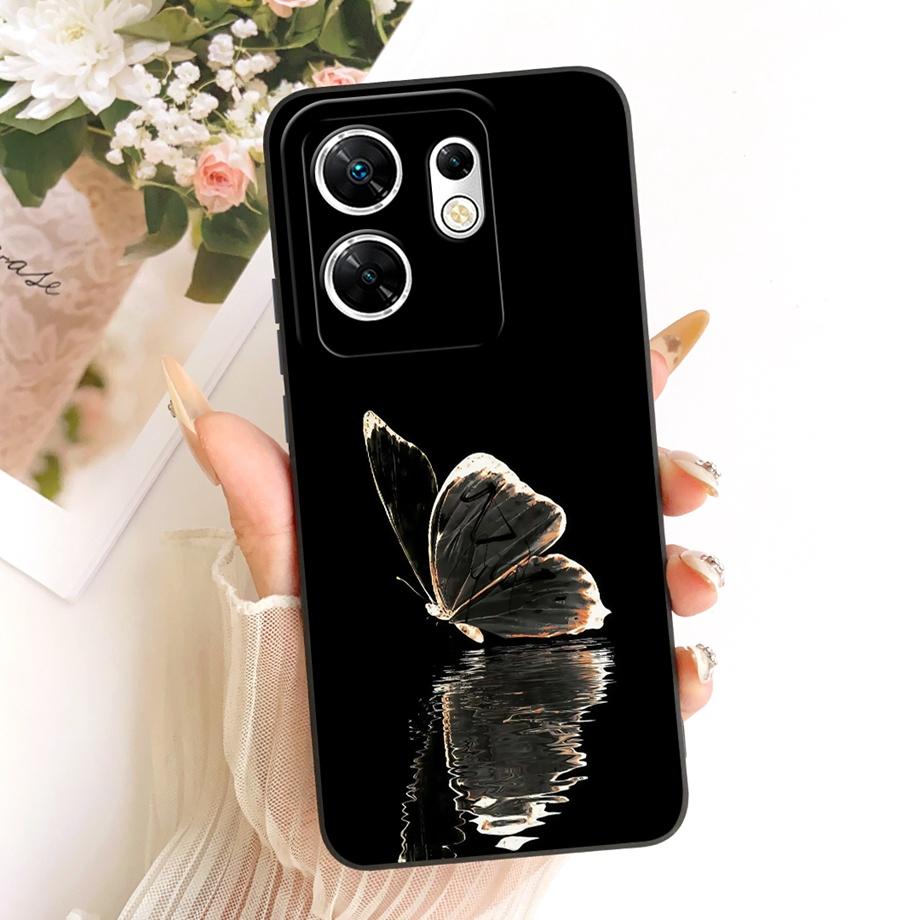 Fashion Painting Phone Case For Infinix Zero 30 4G 5G Zero X Neo X Pro Funda Soft Matte Silicone Bow Pattern Cartoon Cat Cover