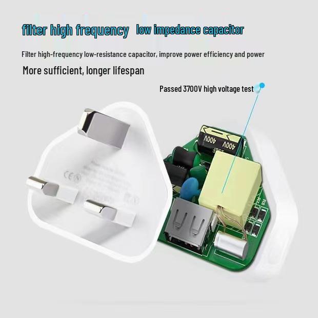 UK 3-Pin 5V 1A USB Power Adapter for Apple Phones - Hong Kong Version, Multi-Port Fast Charger