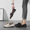 Mocasin din piele pentru femei în stil britanic - Pantofi plați cu talpă moale, Primăvara 2025, Mărimi 41-43
