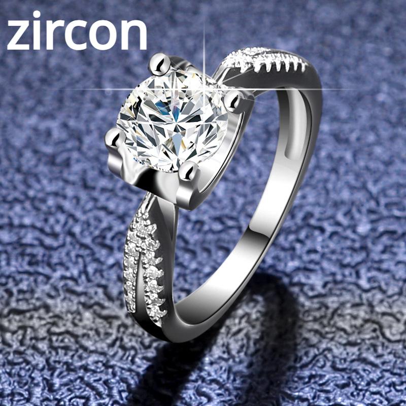 

Кольцо из стерлингового серебра S925, кольцо с муассанитом 1 карат, обручальное кольцо, обручальное кольцо, подарок для подруги 19