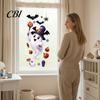 Removable Glass Stickers Halloween Witch Hat Ghost Window Clings, Spiders Bat Pumpkin Spooky Accents for Home Holiday Party Store Decoration Clings