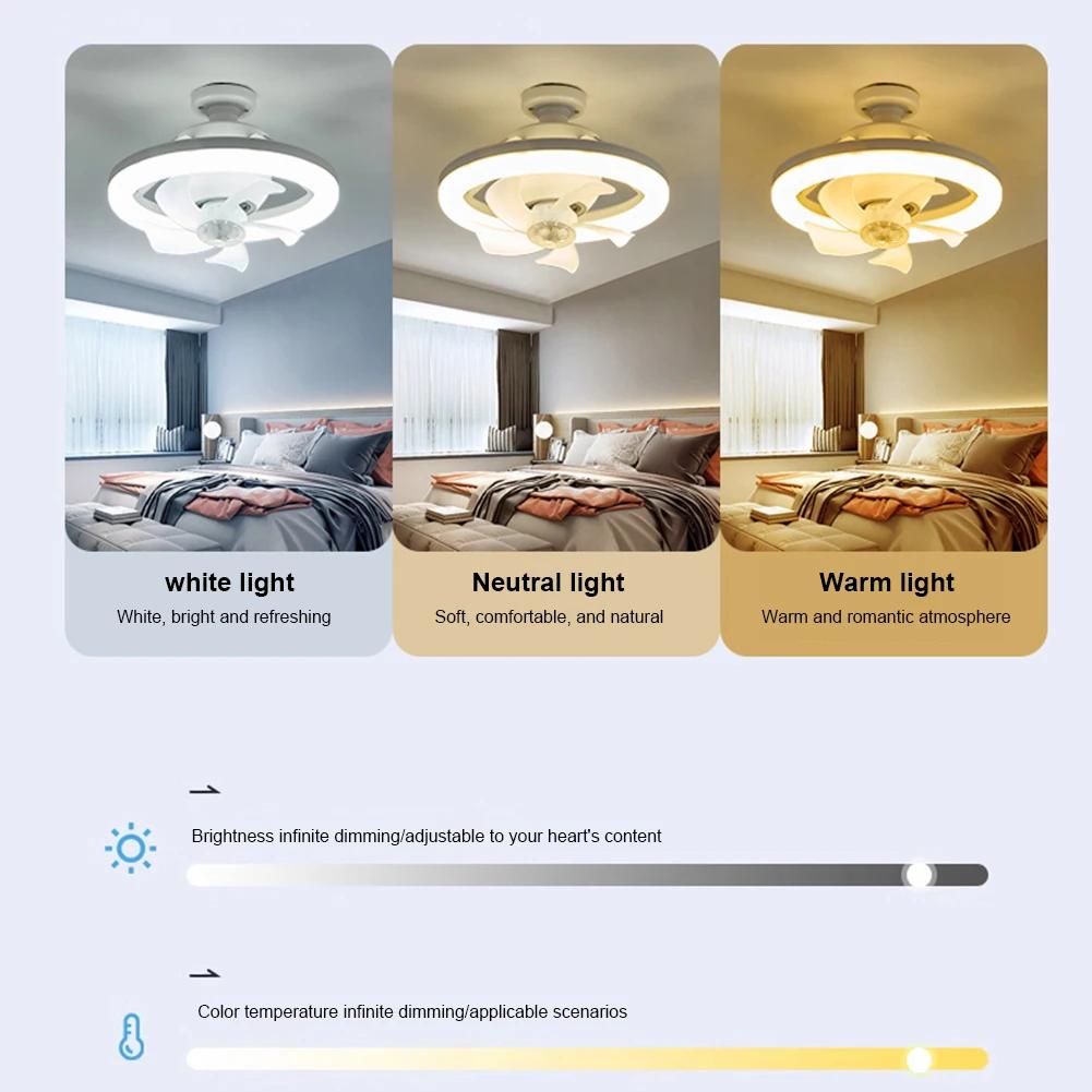 Ceiling Fan LED Lamp with E27 Base 3 Colors Dimmable/RGB Dimmable Socket Fan Lamp Remote Control for Bedroom Living Room Kitchen