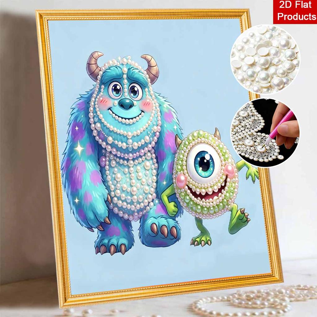 Disney DIY Pearl Painting Monsters, Inc. Decorative Painting Creative Ornaments Friends Gifts Desktop Furnishings Home Decoration