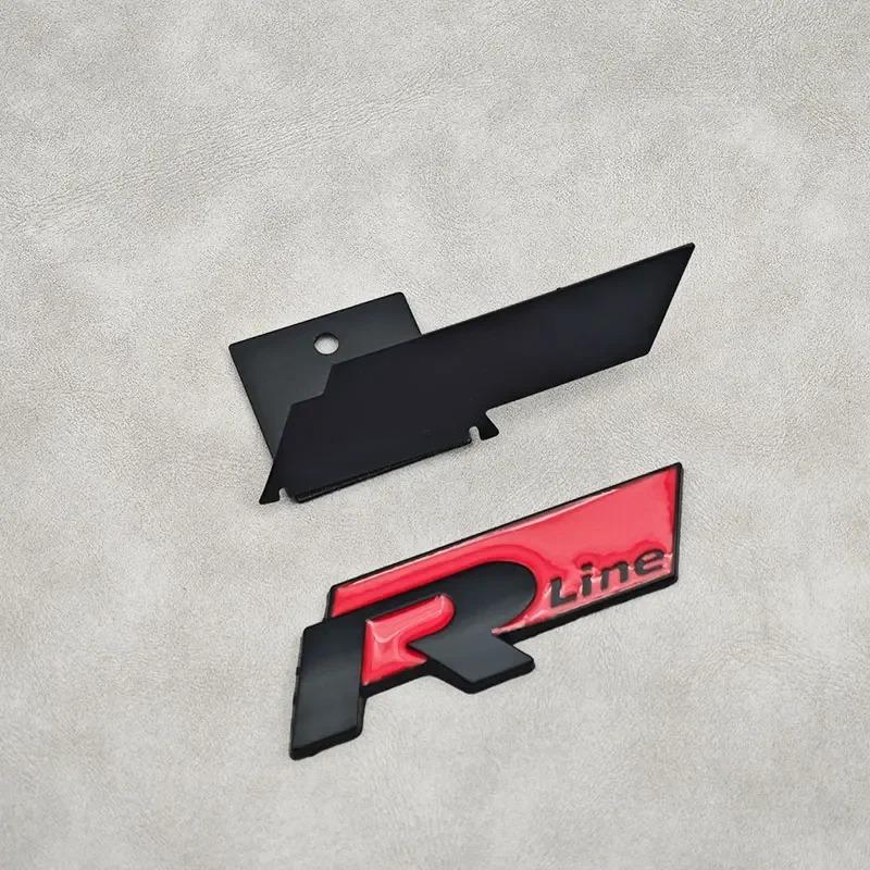 3D Metal R JK54 Line R Logo Front Grill Emblem Car Rear Trunk Sticker For Volkswagen VW R Line Golf 4 5 6 7 Touran Polo Accessories