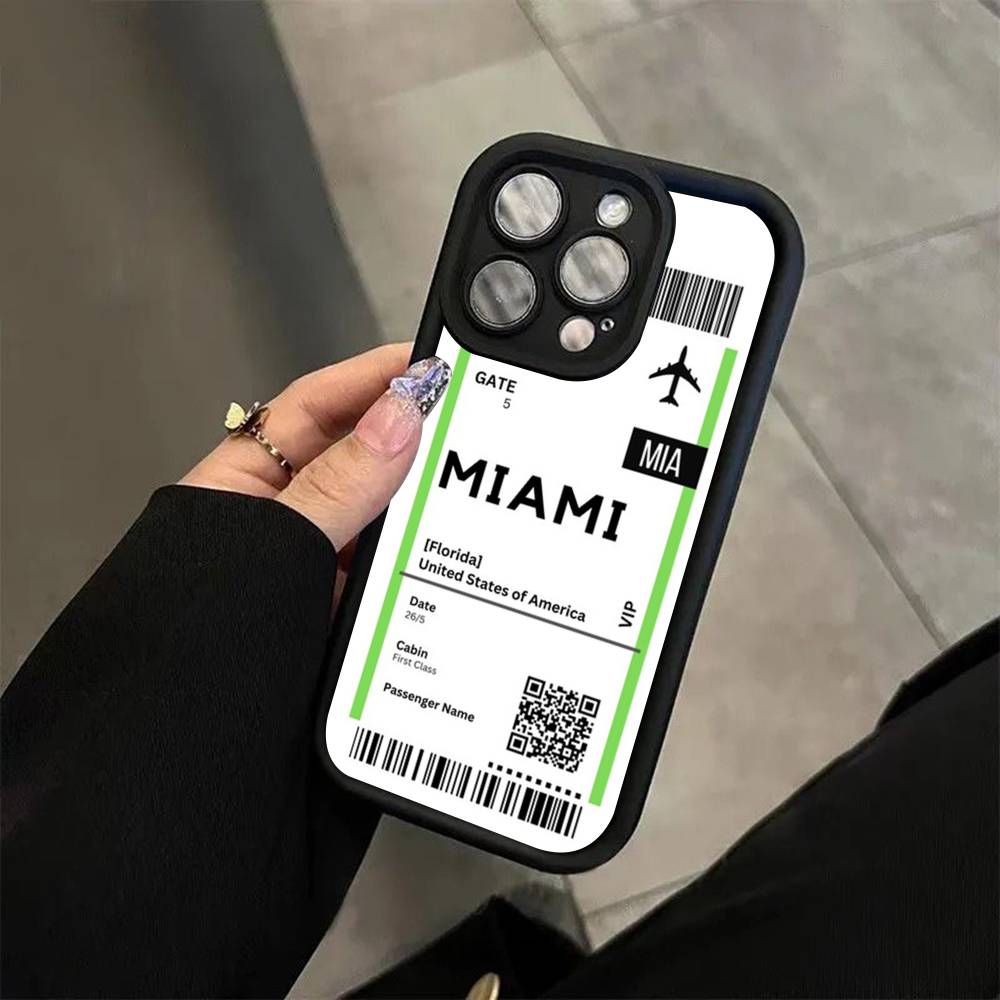 Funny World City Tourist Ticket Soft Silicone Case For Iphone 17 Air 16 15 14 13 12 11 Pro Max Plus Shockproof TPU Phone Cover