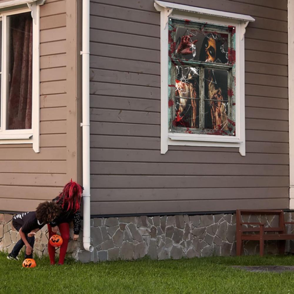 Durable Halloween Ghost Curtain Fade-resistant Tablecloth Dust Covers  Halloween Supplies