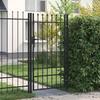 VidaXL Single Gate with Pointed Top Steel 1x1.75 M Black