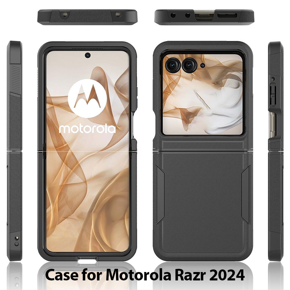for Moto Razr  Phone Case, Shockproof Hybrid Case Dual Layer Cover for Moto Razr 50  With Screen Protector