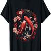 Koi Carp Ying Yang Nishikigoi Fish Cherry Blossom T-Shirt(126)