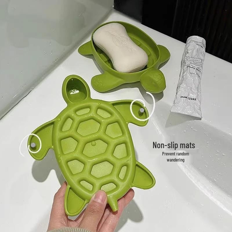Creative Cartoon Turtle Soap Dish: Super Cute Draining Holder for Bathroom Sink
