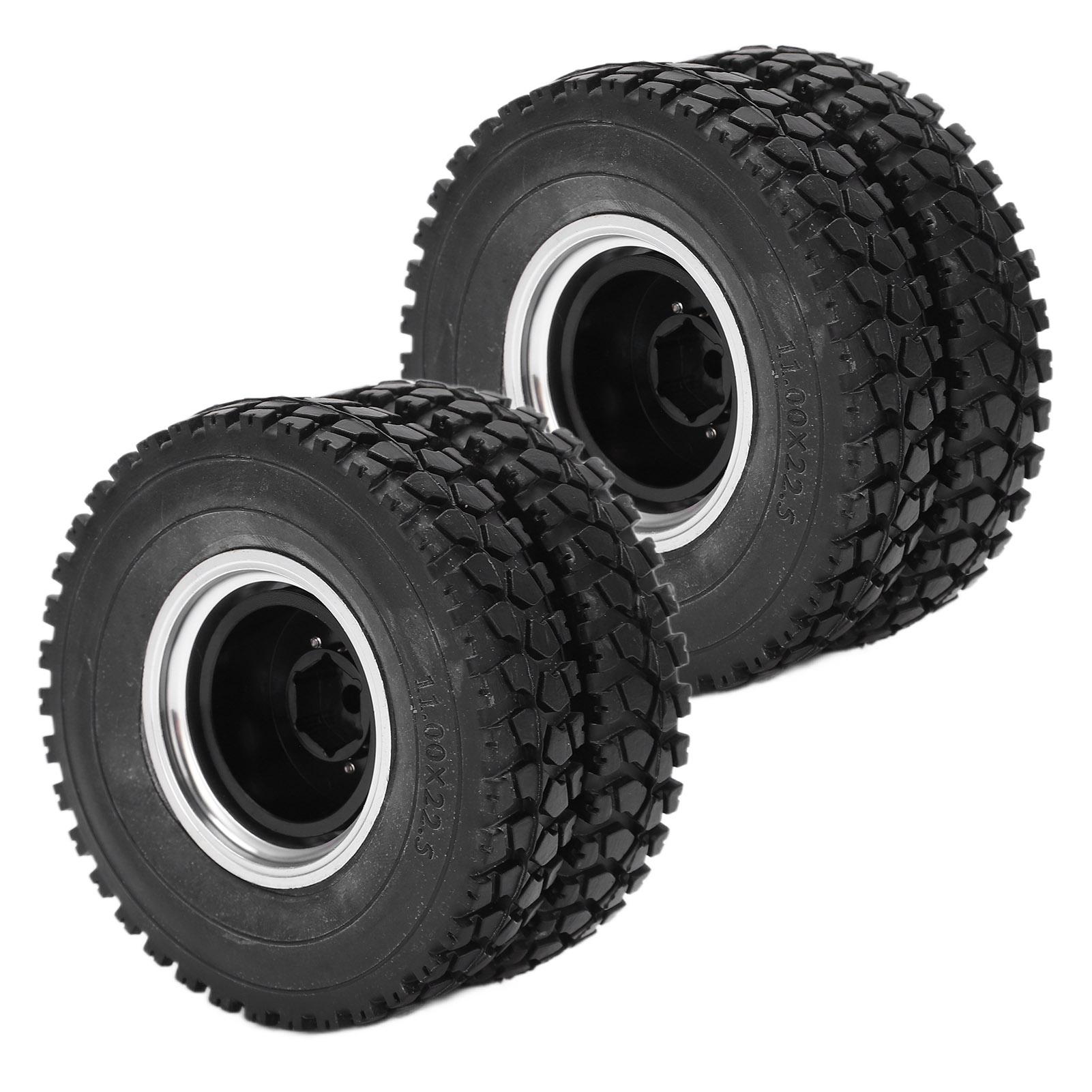 

Металевий сплав Задні колісні маточини з обідами шириною 22 мм Задні гумові колеса для навантажувача Tamiya 114 RC