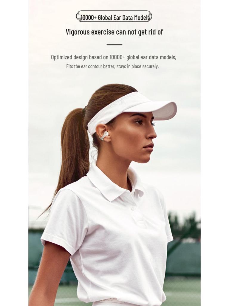HM-11 Cross TWS Ear Clip 5.4 Sports Bluetooth Earphones with Noise Cancelling & Low Latency