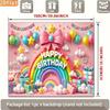 2D Colorful Rainbow & Balloon Happy Birthday Backdrop 2D Photo Background