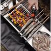 Camping BBQ Stove, Folding Charcoal Grill , Adjustable Furnace Carbon Plate Height,Stainless Steel,Instantly Expand