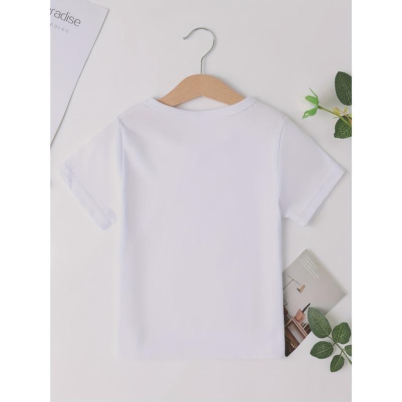 Boys Airplane Print Crewneck Casual Short Sleeve Tee