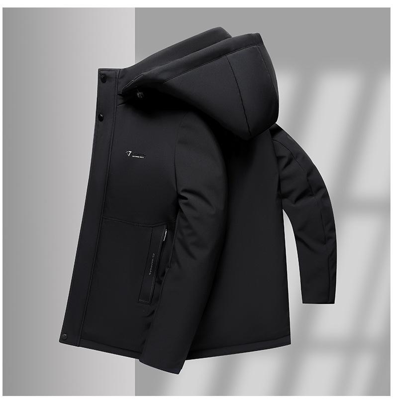 Woodpecker Men's Warm Hooded Cotton Jacket - Winter 2025 Fleece-Lined Thick Coat