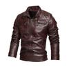 Winter velvet thickened new trendy locomotive handsome youth leather jacket men