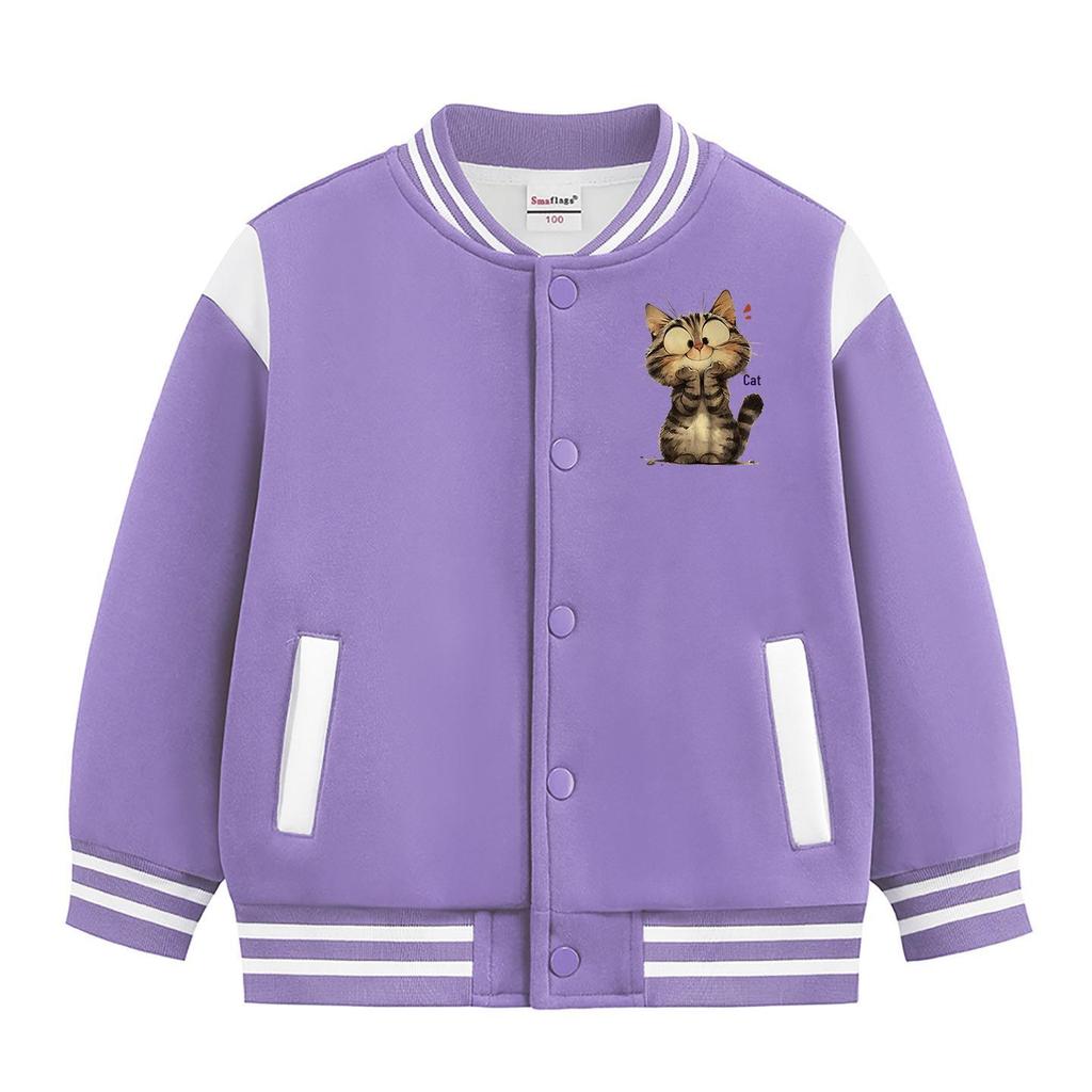 Children's Autumn Baseball Jacket - Velvet Lined, Thickened for Boys & Girls 2026 Winter Style.