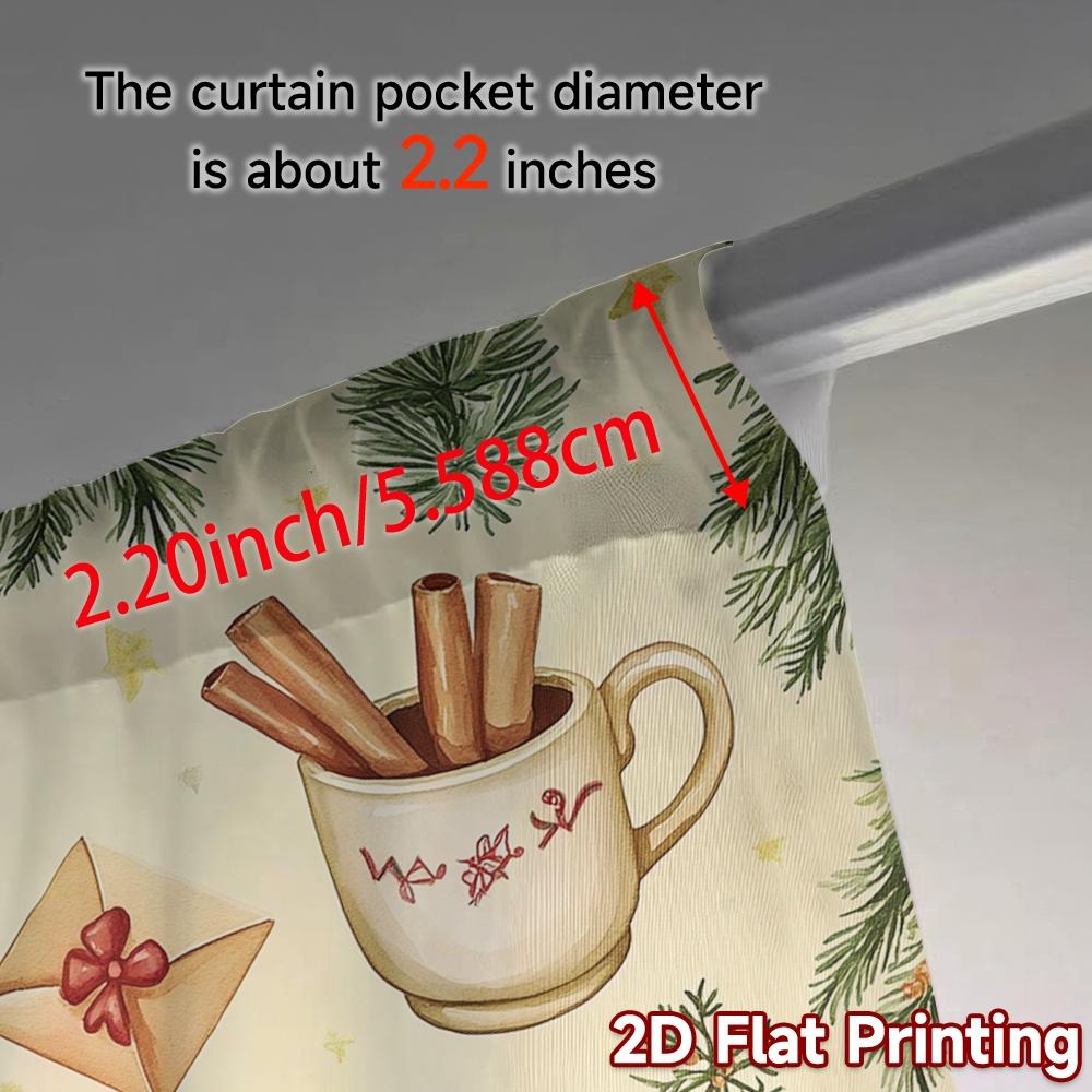 2pcs,Curtains Christmas Cozy Winter Holiday Watercolor Modern Modern Curtain Versatile Polyester Curtains Decorations Outdoor
