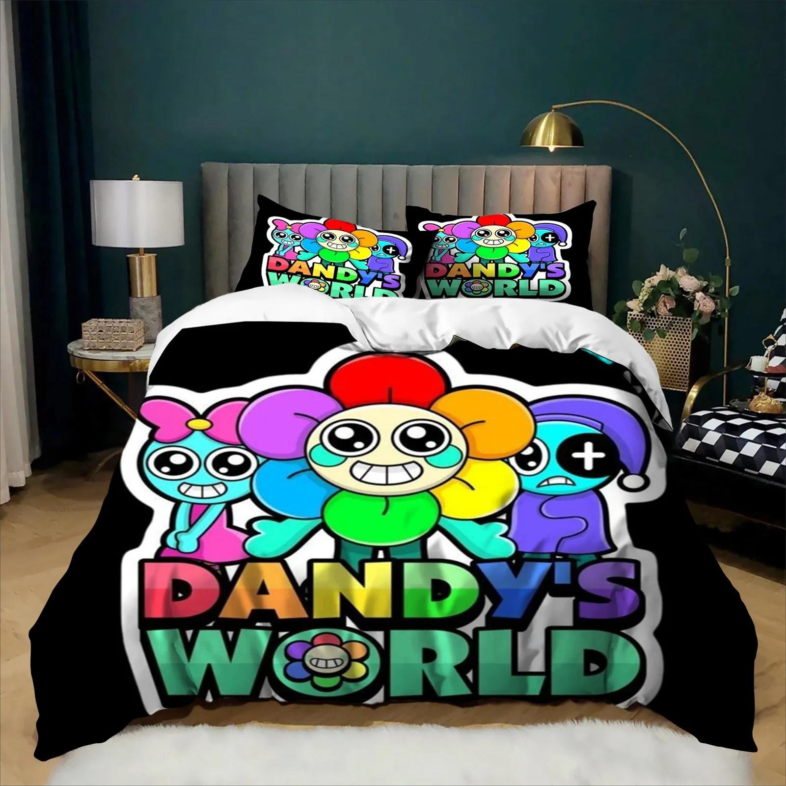 Superbe Housse de couette Taie d'oreiller D-Dandy's W-World Ensemble 2/3 pièces Anime Literie Enfant Garçon Fille Taille Simple/Double/Queen Size 100x135cm (2pcs)