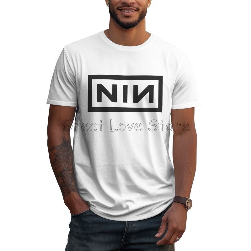 Novelty Nine Inch Nails NIN TShirts Men Crew Neck T Shirt Short Sleeve Tee Shirt Summer Cotton Clothing Harajuku Streetwear