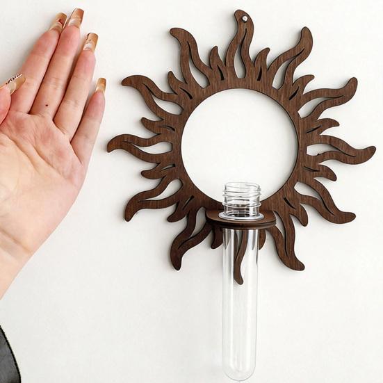 Wall Shelf Hydroponic Plant Frame Durable Wall-Mounted Plant Holder with Transparent Test Tube for Home Decor