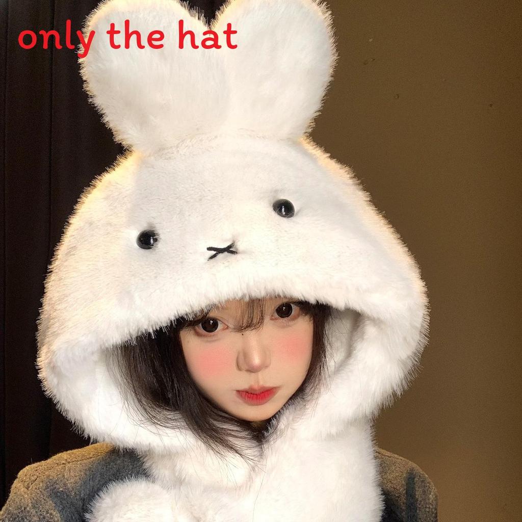 

Miffy Rabbit Winter Hat Scarf Set With Embroidered Bow For Girls And Teens