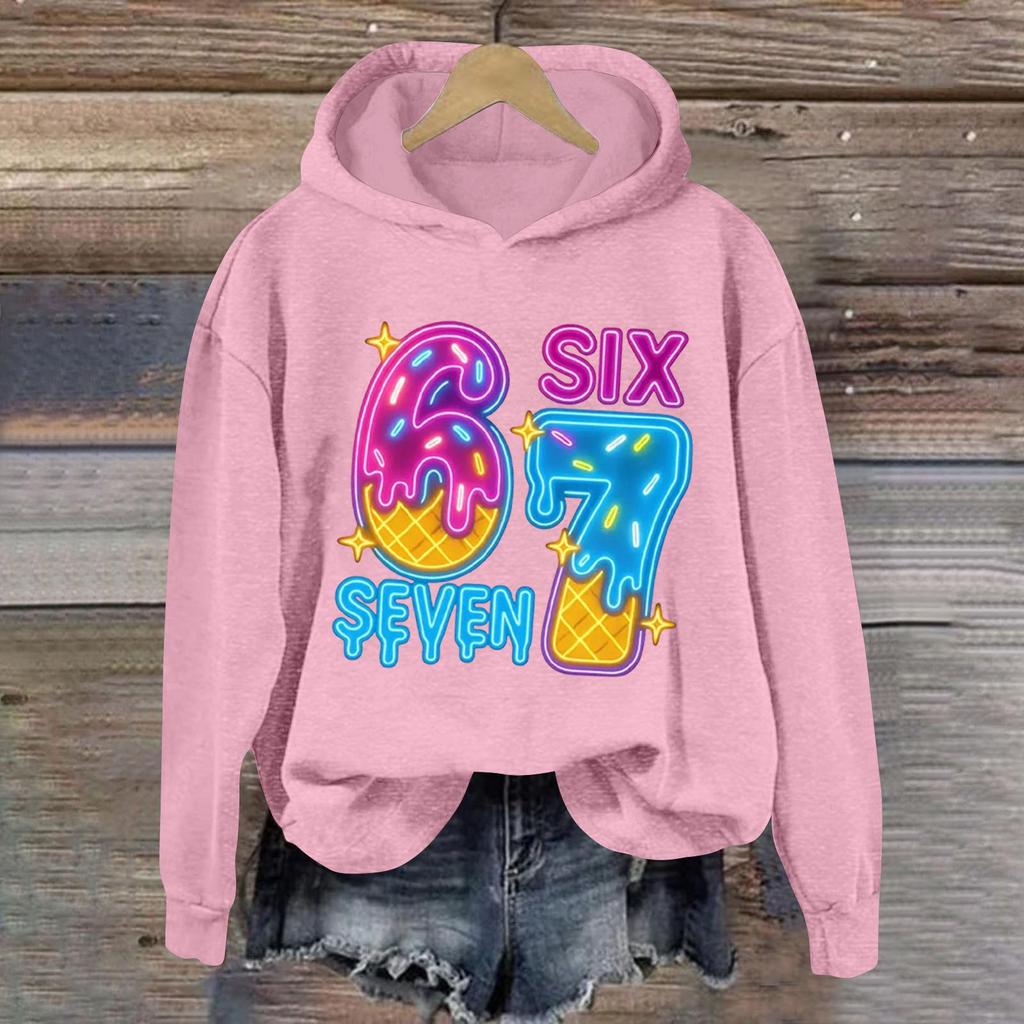 Damen Modisches Lässiges Langärmliges Bedrucktes Kapuzensweatshirt