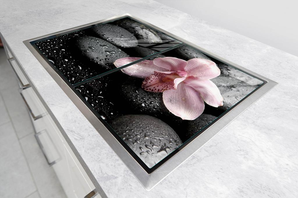 SZKLANA PŁYTA OCHRONNA NA KUCHENKĘ 70x52 ORCHIDEA