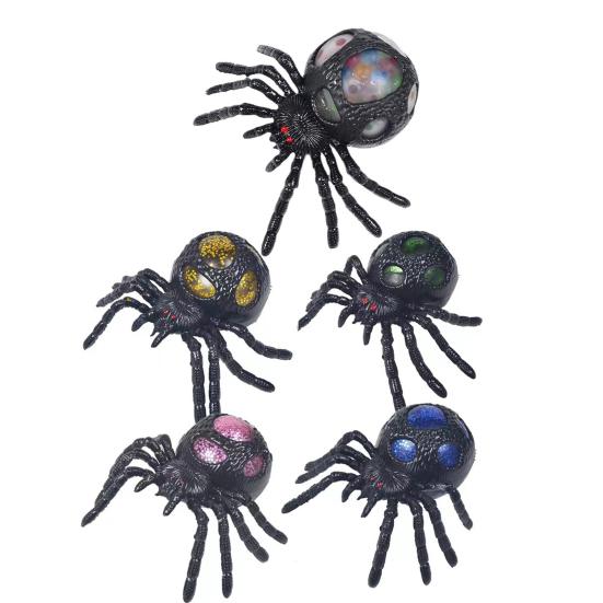 Colorful Beads Spider Squeeze Toy Anxiety Stress Relief Fake Spider Pinch
