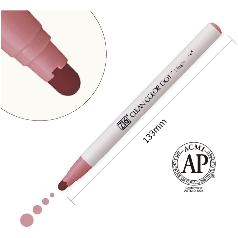 עט על בסיס מים Kuretake ZIG Clean Color Dot יחיד סט צבעים עדינים מעושנים TCSD-6100/6VB