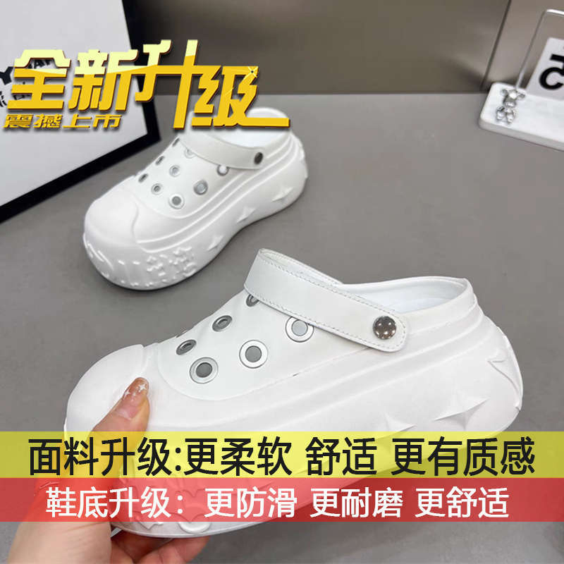 

Ugly cute Korean version of canvas shoes heightening bag head cool slippers 2025 summer thick-soled big head small casual board shoes 40