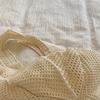Women Crochet Tote Candy Bag Fashi Knitted Large Capacity Woven Shoulder Bags Solid Color Simple Shopping Bag for Summer Beach