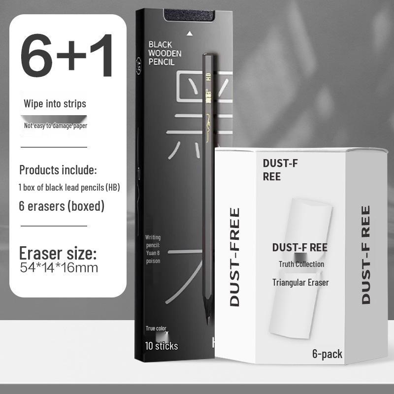 Low-Dust Triangle Eraser for Students - Clump-Free, Clean Erase HB 2B Pencil Eraser