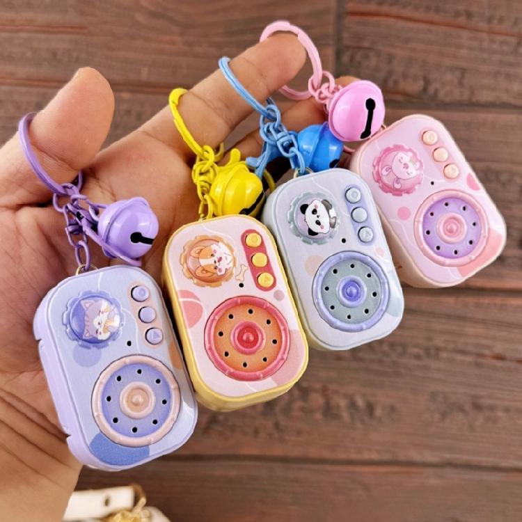 Bärbar Tecknad Musiklåda Nyckelring Musikinspelare Nyckelring Lägger till Kul Till Pendlingen Eller Fester Inspelnings- och Uppspelningsfunktion