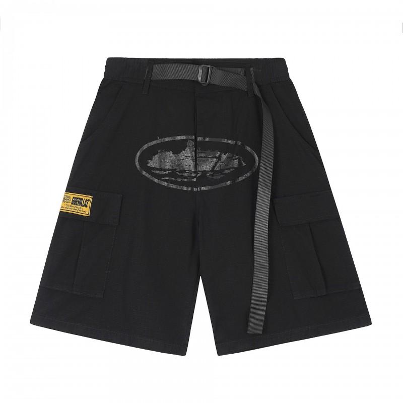 Corteiz Streetwear Short Pants Men Women Alcatraz Ship Print Loose Fit Cotton Shorts