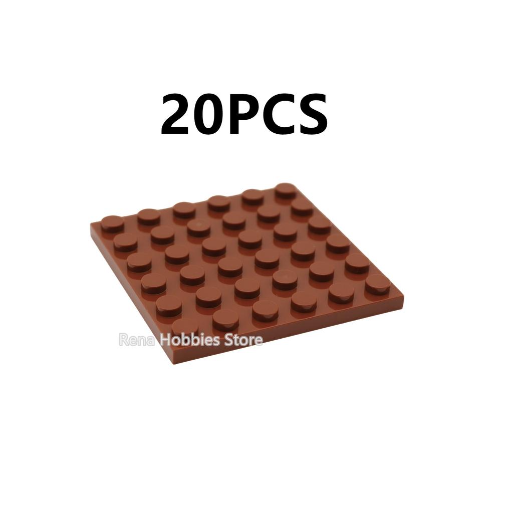 20PCS 3958 Small Base Plate 6x6 Dots Moc Creative DIY Building Blocks Bricks Assemble Constructions Toys for Children