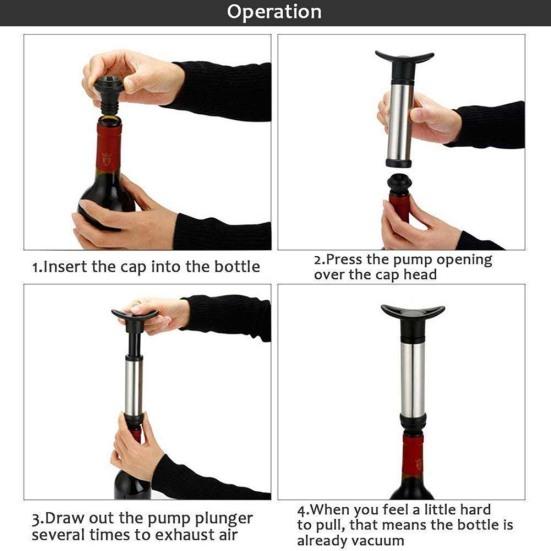 Červené víno šetřič čerstvosti vakuová vzduchová pumpa se 6 silikonovými zátkami na láhev