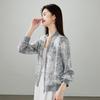 SOFSIL 2026 Frühling Damen 100% Seide Bedruckte Kurze Jacke