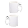 2Pcs Soccer Mugs Ceramic Coffee Cups White Milk Drink Containers Creative Multifunctional Beverage Storage Cup Gifts for Couples