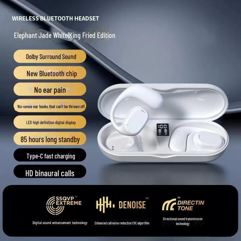 

Беспроводная Bluetooth-гарнитура с открытыми ушами: Спортивный, костная проводимость, долгая работа батареи